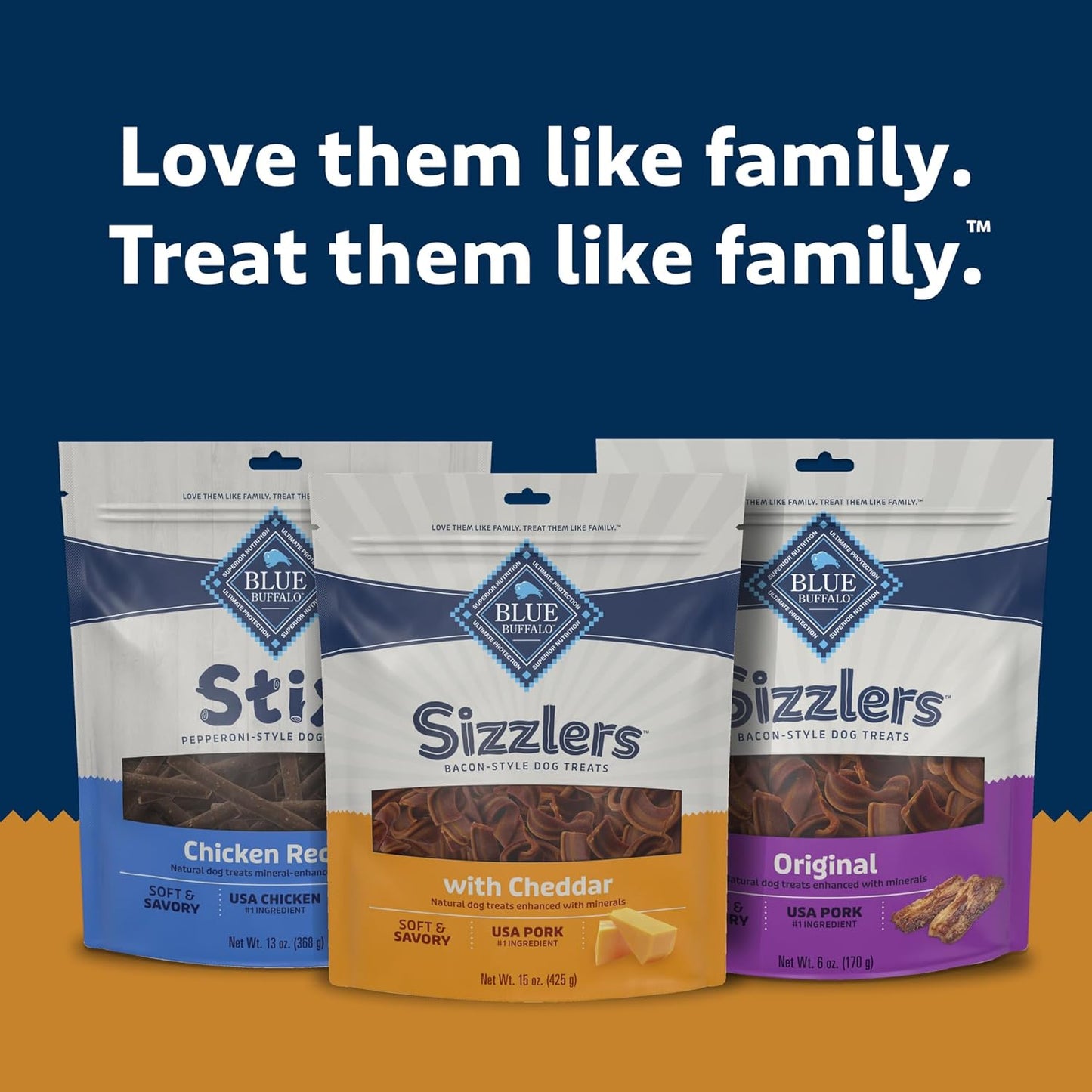 Sizzlers Pork & Cheddar Bacon-Style Dog Treats, 15 Oz