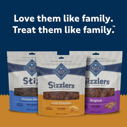 Sizzlers Pork & Cheddar Bacon-Style Dog Treats, 15 Oz