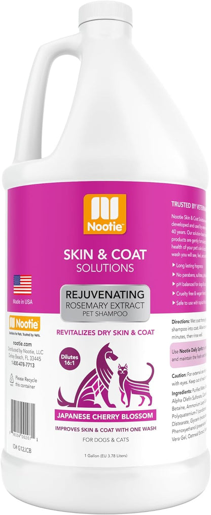 Japanese Cherry Blossom Shampoo for Dogs & Cats, Natural Ingredients | Gallon, for Professional & Multi-Dog Use, Cleans & Conditions, with Rosemary Extract, Revitalizes Dry Skin & Coat