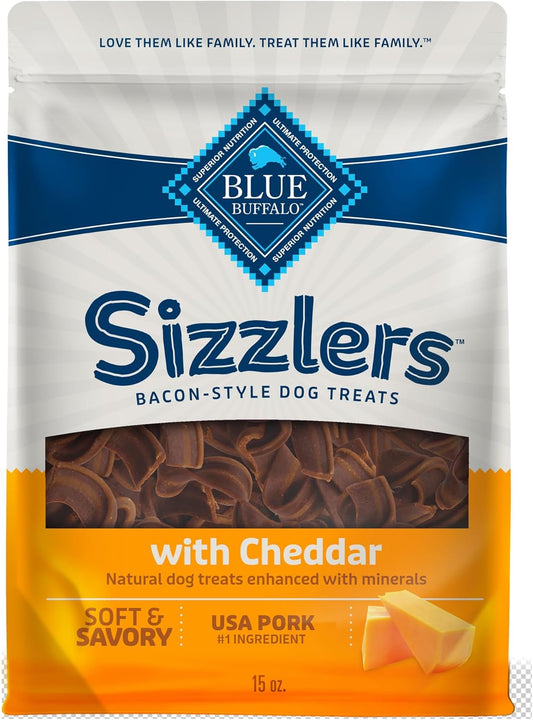 Sizzlers Pork & Cheddar Bacon-Style Dog Treats, 15 Oz